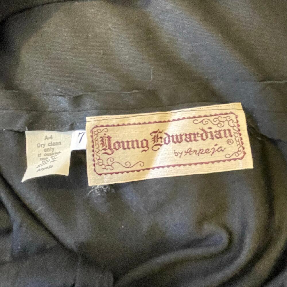 Vintage 1970s Young Edwardian by Arpeja Black Knit Dress SM - Picture 5 of 11